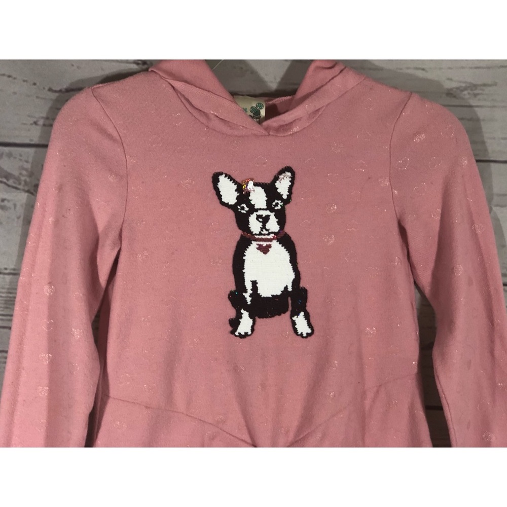 Kid’s Pullover With Sequined French Bulldog & Faux Front Tie - Picture 6 of 13